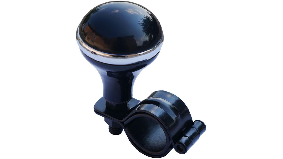 Simoni+Racing+Pommeau+de+Volant+Spinner+2+-+ABS+Noir%2FChrom%C3%A9